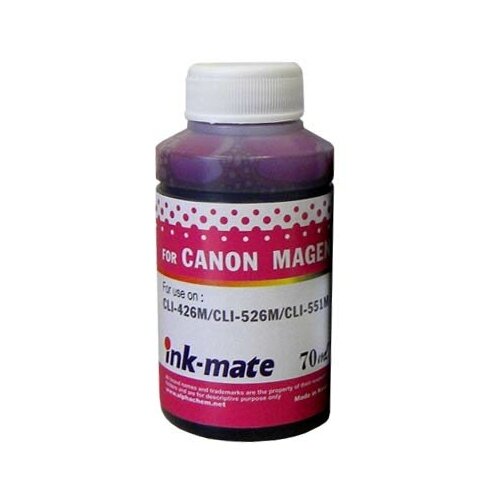 чернила для canon pgi 1200 2400 2500 2700 2800 2900 100мл pigment magenta c5000 100mm inktec Чернила для CANON CLI-426M/CLI-526M/CLI-551M (70мл, magenta, Dye ) CIM-720M Ink-Mate