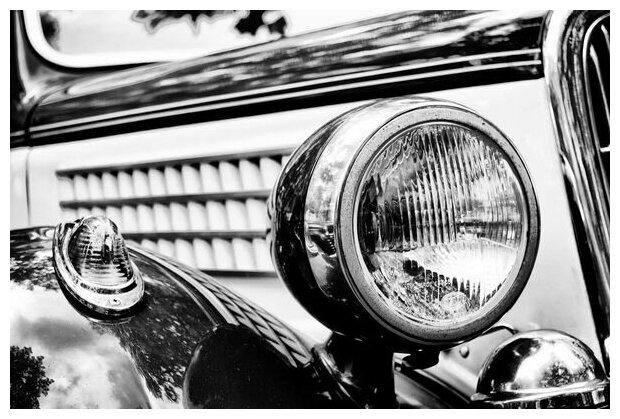 Постер на холсте Фара ретро автомобиля (Retro car headlight) 45см. x 30см.