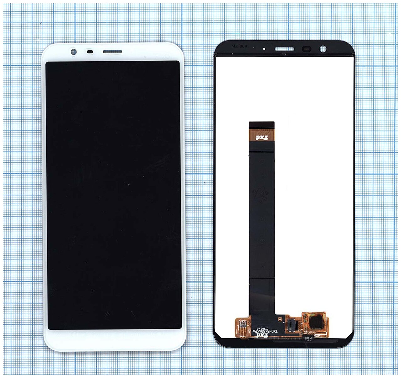 Дисплей (экран) в сборе с тачскрином для Meizu M8c белый / 1440x720