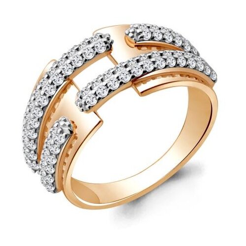 фото Кольцо из золочёного серебра aquamarine а68682а-п с фианитом diamant-online