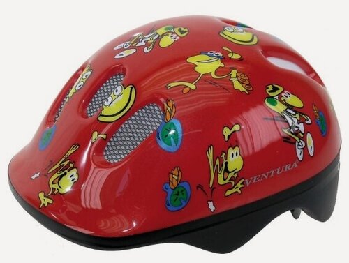 Изображение товара Велошлем Ventura 5-734070 с сеточкой 6отв. 48-52см FROGS/красный, детский/подростковый