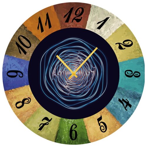 фото Svs настенные часы svs 4002106 круговая абстракция