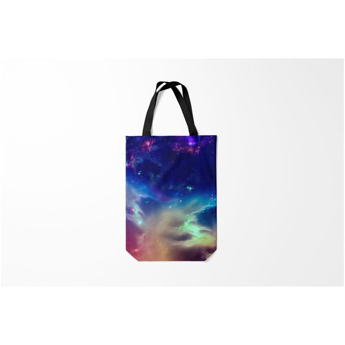 фото Сумка-шоппер / 31х42 см / неоновые принты / космос космическое сияние burnettie