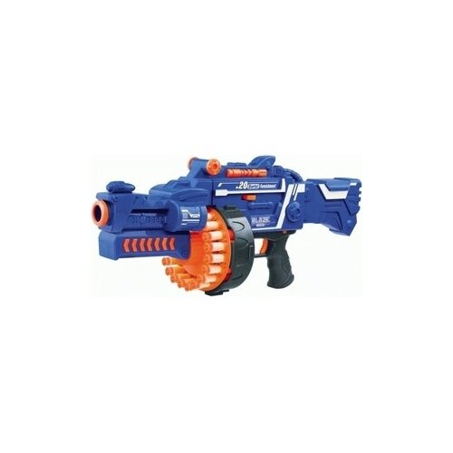 игрушечный пулемет миниган детский м 134 бластер Автомат Zecong Toys BlazeStorm 7050, 52 см, синий/оранжевый