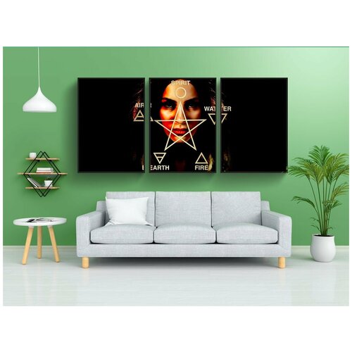 фото Набор модулных постеров для интерьера "женщина, лицо, посмотреть" 60x90 см. в тубусе, без рамки lotsprints