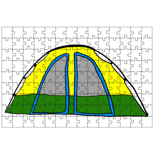 фото Магнитный пазл 27x18см."отдых на природе, палатка, приключение" на холодильник lotsprints