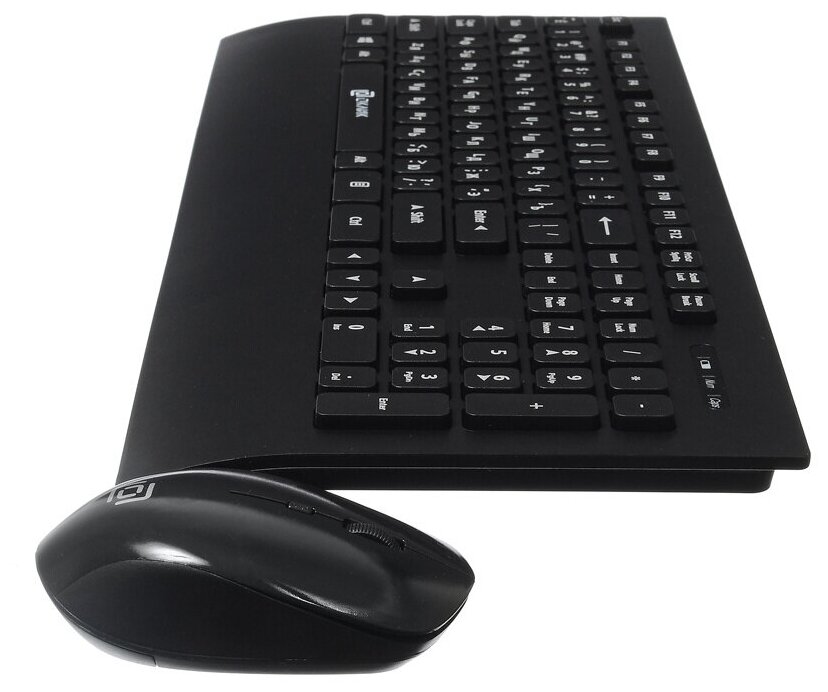 Беспроводная компьютерная клавиатура и мышь для работы в офисе или дома, комплект, батарейка в комплекте