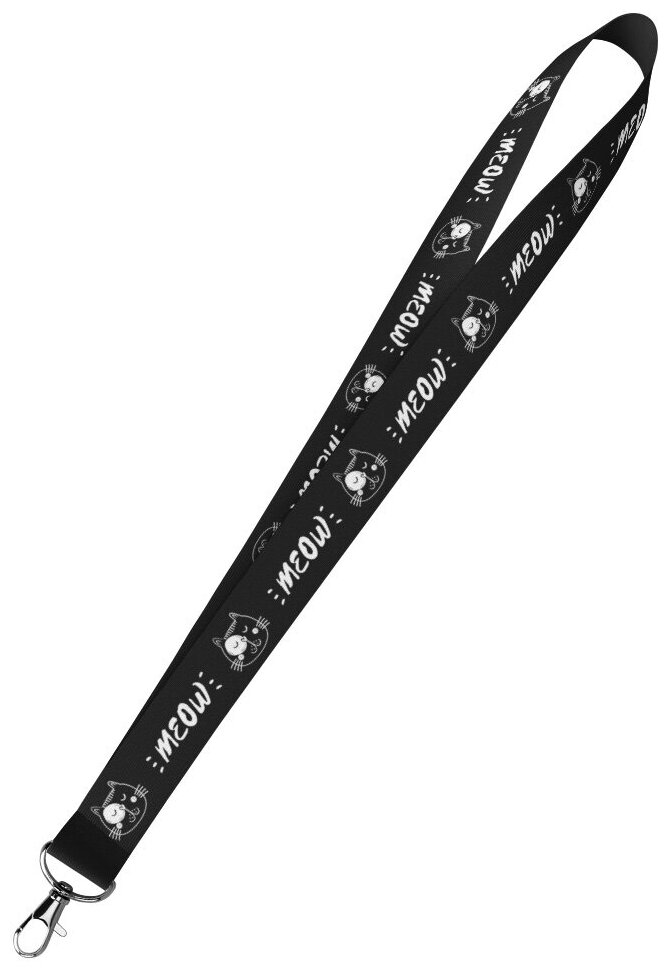 Шнурок для ключей "Meow" CORD KEYS, чёрный, 20 мм