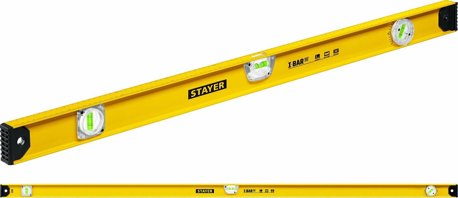 STAYER I-Bar 180˚ 2000 мм двутавровый уровень с поворотным глазком (3470-200)