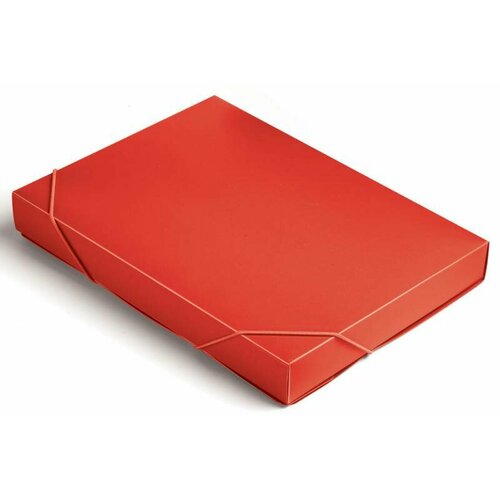 Папка-короб на резинке Бюрократ -BA40/07RED пластик 0.7мм корешок 40мм A4 красный набор из 10 штук папка на резинке бюрократ deluxe dl510red a4 пластик корешок 30мм 0 7мм красный