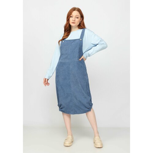 фото Платье frida, повседневное, карманы, размер 58-60, синий