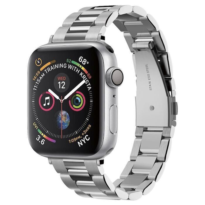 Ремешок Spigen Modern Fit для Apple Watch 38 мм, 40 мм, 41 мм (061MP25943), серебристый — фото 6
