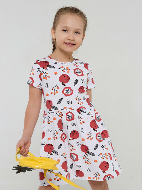 Платье Sova Lina, размер 98, белый, красный