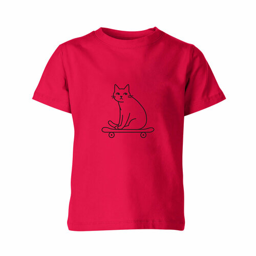 Футболка Us Basic, размер 4, розовый детская футболка поп арт комикс кот на скейтборде 116 синий