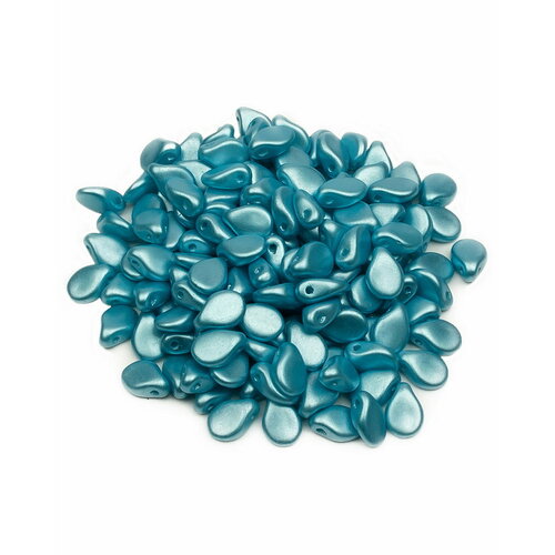 Стеклянные чешские бусины, Pip Beads, 5х7 мм, цвет Alabaster Pastel Aqua, 150 шт.