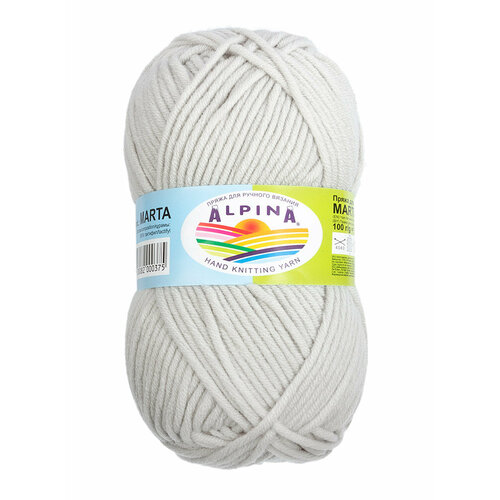 Пряжа ALPINA "MARTA" 100% тактифил 100 г 120 м №010 св. св. серый