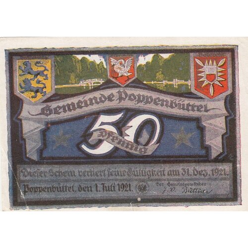 Германия (Веймарская Республика) Поппенбюттель 50 пфеннигов 1921 г. (№1) (5)