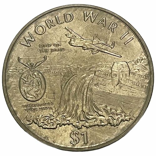 Либерия 1 доллар 1997 г. (Вторая мировая война - Операция Chastise (рейд на дамбы)) (3) либерия 10 долларов 1997 г вторая мировая война бирманская звезда proof