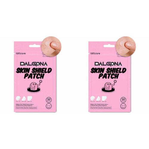 LATTCARE Патчи точечные от воспалений Lattcare Dalgona Skin Shield Patch 30шт - 2 упаковки lattcare патчи точечные от воспалений lattcare dalgona skin shield patch 15 шт 2 упаковки