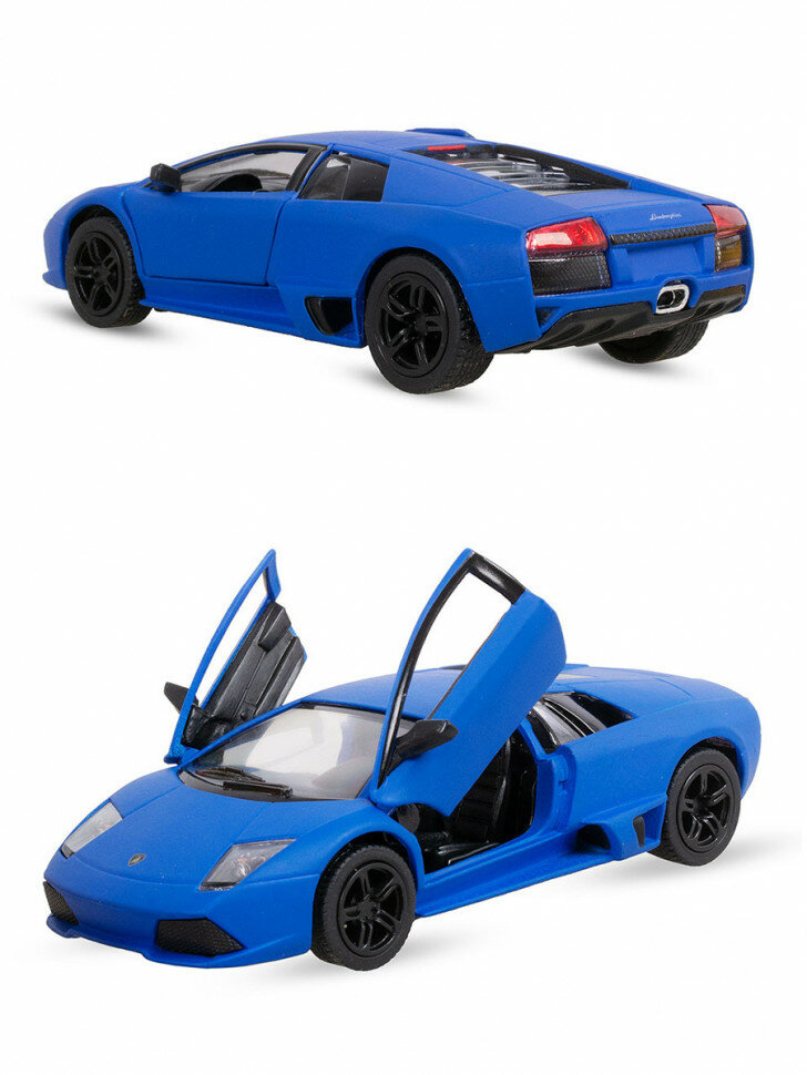 Металлическая машинка Kinsmart 1:36 «Matte Lamborghini» инерционная, синяя KT5370D-6