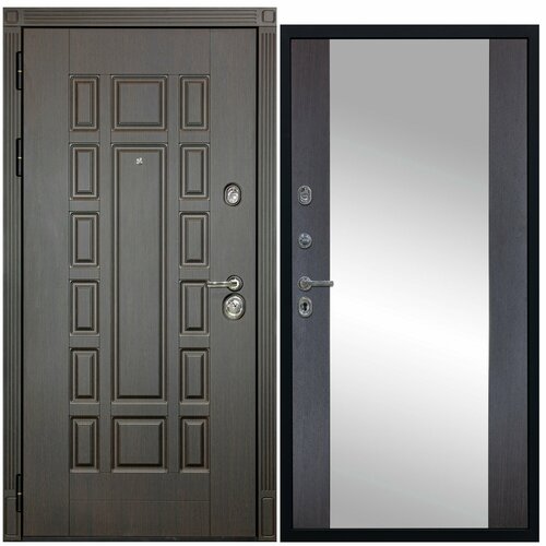 входная металлическая дверь лекс 1а новита 53 венге Дверь входная металлическая DIVA ДХ-53 зеркало 2050х860 Левая Венге - Д15 Венге, тепло-шумоизоляция, антикоррозийная защита для квартиры