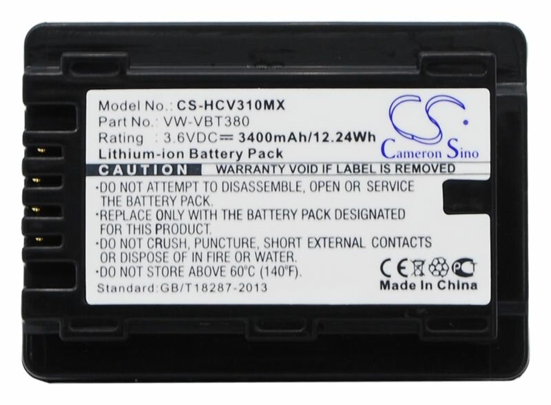 Аккумулятор Cameron Sino CS-HCV310MX для Panasonic HC-V110, V130, V160, V201, HC-V210, V230, V250