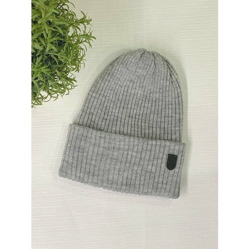 фото Шапка бини афины, размер 56/58, серый fashion