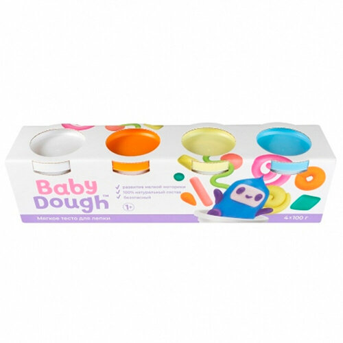 Набор теста для лепки BabyDough №4, 4 цвета, в коробке (BD019)