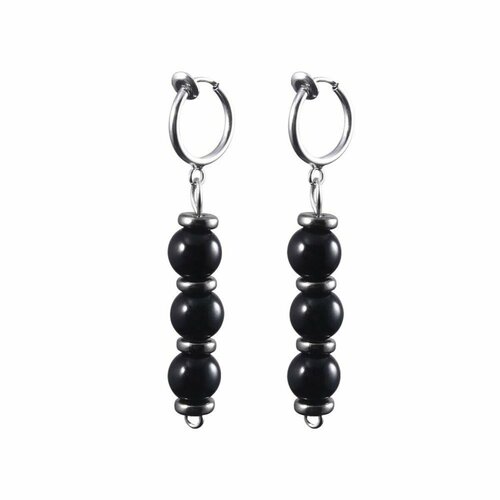 Серьги клипсы iGEEK, пластик, размер 30 мм, бесцветный