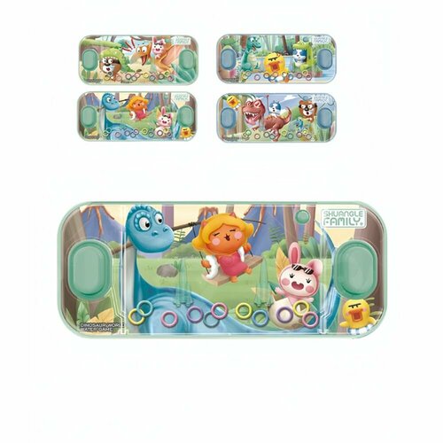 Развивающая игрушка головоломка Водный тетрис с колечками Динозавры 15,5 х 7 см для детей