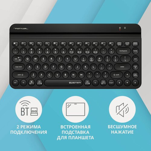 Изображение товара Клавиатура A4Tech Fstyler FBK30 черный USB беспроводная BT/Radio slim Multimedia