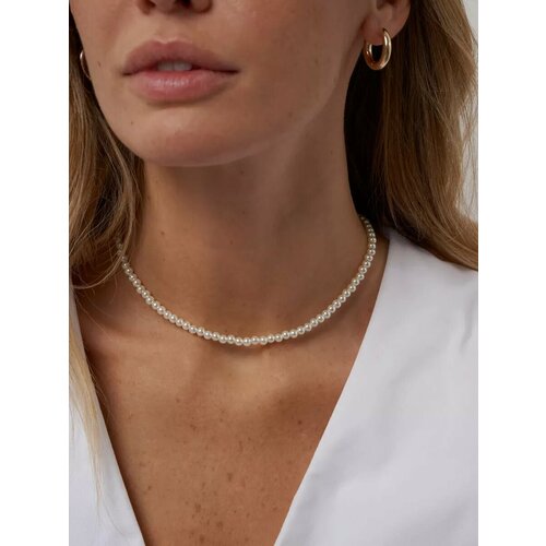 Чокер, длина 38 см, фиолетовый, белый, бежевый