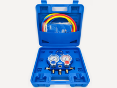 Изображение товара Манометрический коллектор Value VMG-2-R410A-B (R22, R134a, R410a, R407C; 2-х вентильный; 3 шланга 120см; манометры 68мм; упак. кейс)