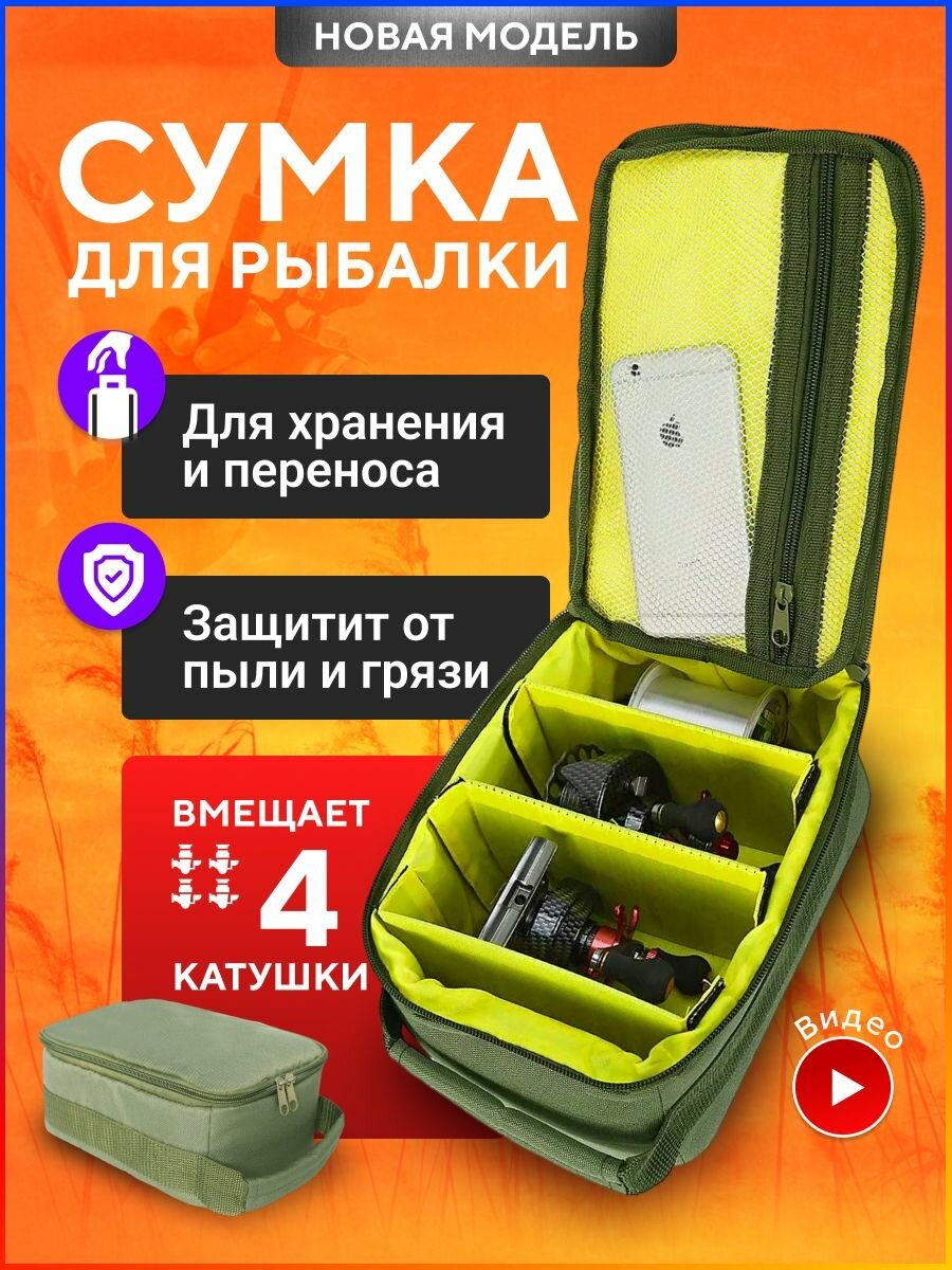 Рыболовная сумка TAYMLUX для рыбалки, для катушек, чехол рыбака для снастей, кофр для карповой катушки