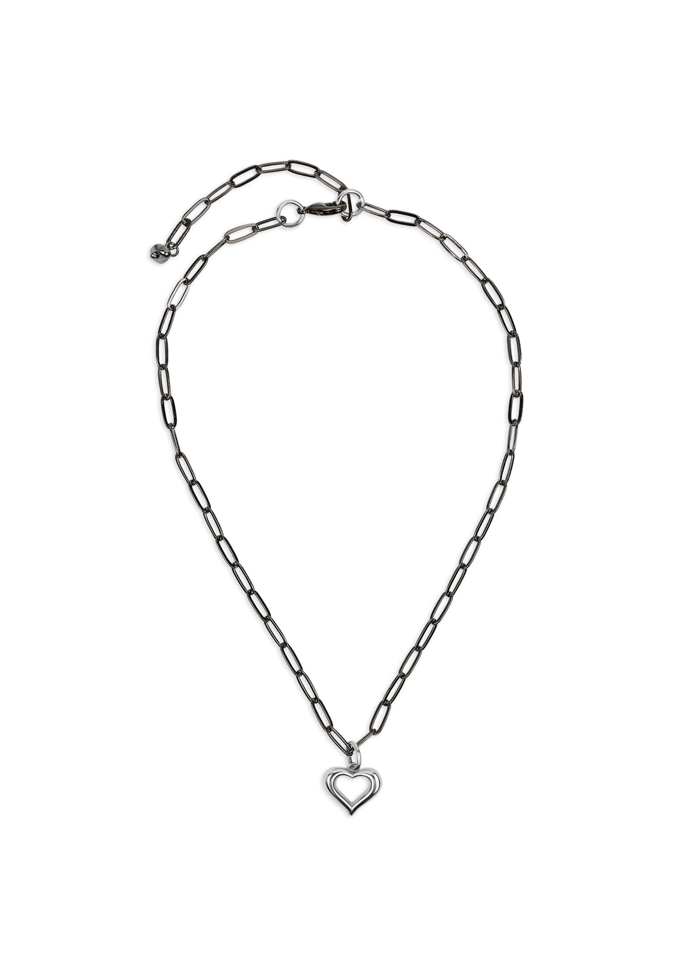 Чокер YAROSLAVNA, вулканическая лава, гематит, длина 41 см, черный, серебряный — фото 1