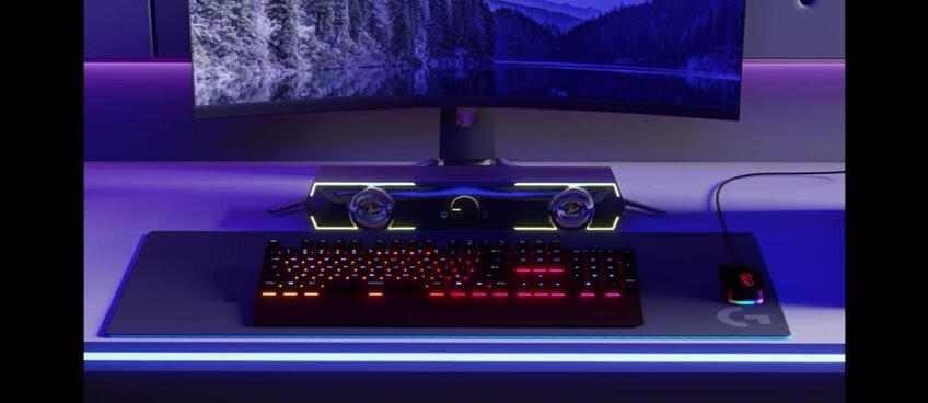 Игровой беспроводный саундбар RGB колонка для ноутбука и ПК 10 Вт — фото 1