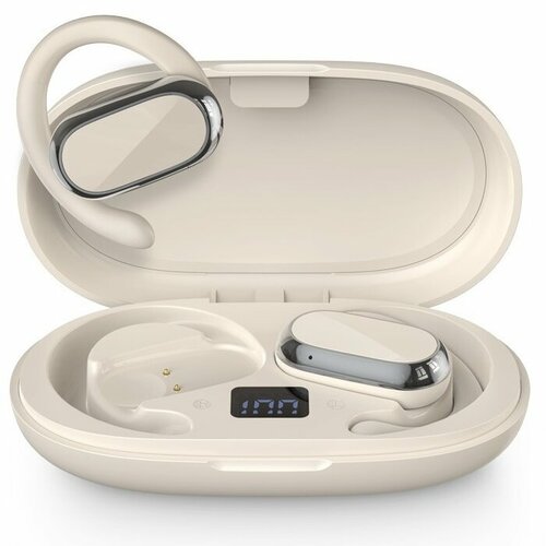 Наушники беспроводные спортивные с заушным креплением ТОК ТОП FW9 гарнитура Bluetooth 54 с HD микрофоном цвет белый 3285₽