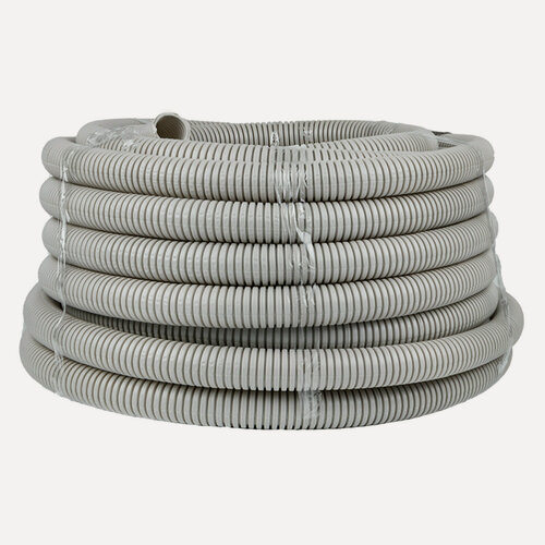 Изображение товара Труба гофрированная ПВХ с протяжкой d32 мм (30 метров), серая, EKF-Plast