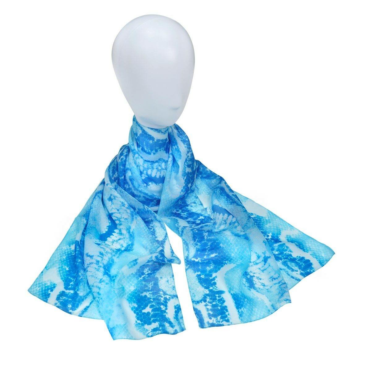 Шарф Roby Foulards для женщин,160х40 см, голубой