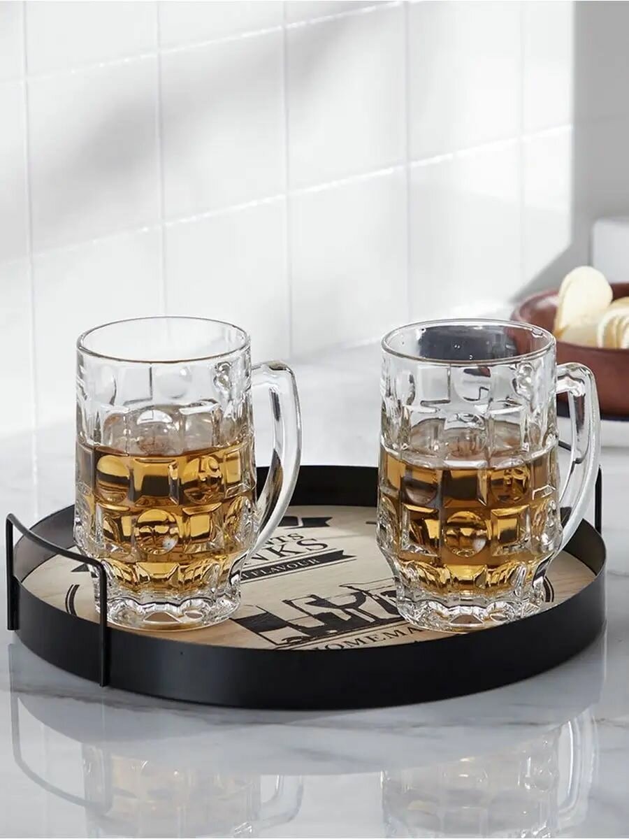 Пивные кружки Pasabahce Pub набор 6 штук 500 мл, стекло, рельеф. — фото 1