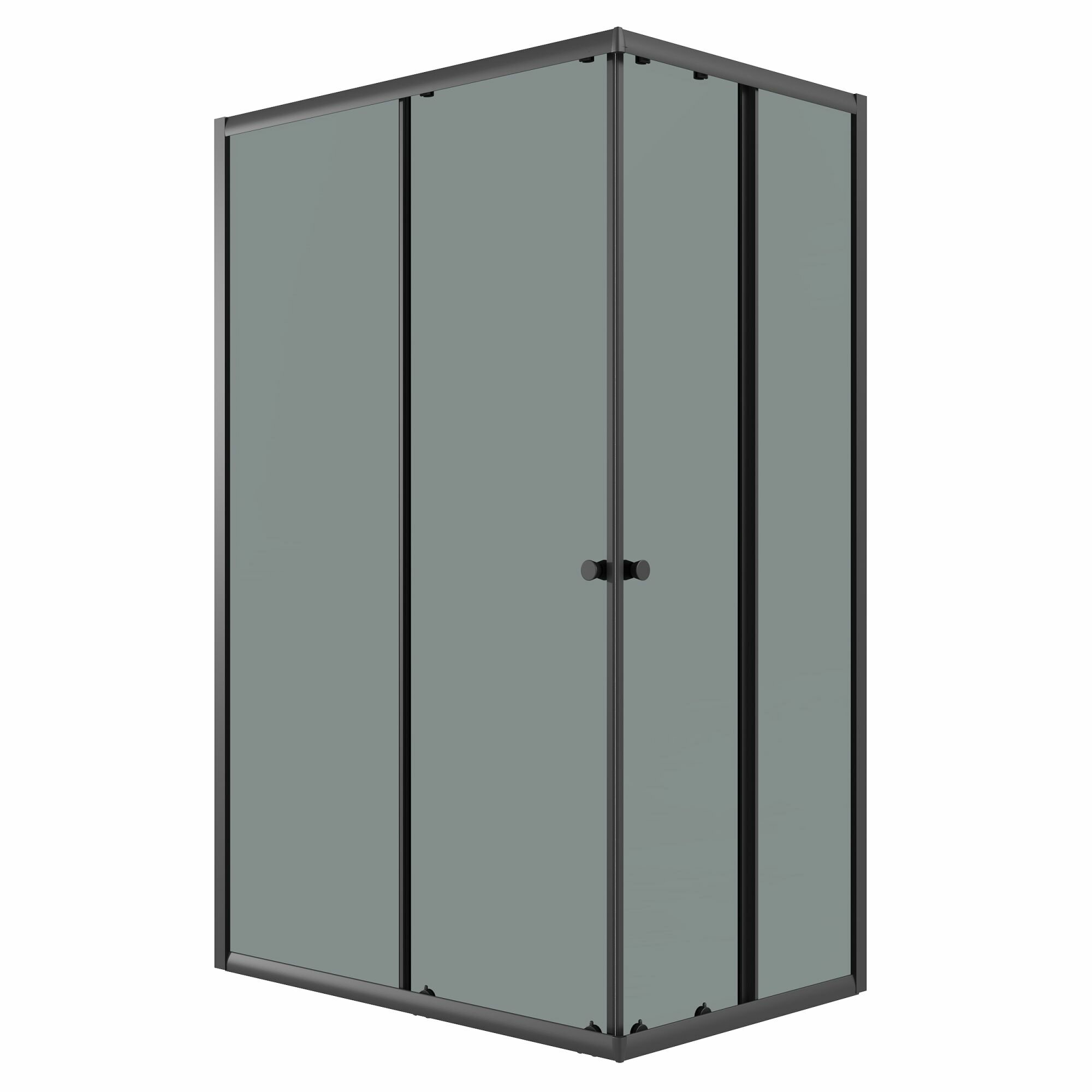 Душевой уголок Niagara Eco NG-1012-14QT (120х80х190) прямоугольник, раздвижное, черный, стекло тонированное,1 место, без поддона в комплекте стекло тонированное, профиль черный, универсальная