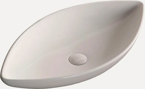 Изображение товара Накладная раковина Ceruttispa CR7093A 71 накладная, без отверстия под смеситель, фарфоровая, раковина для ванной, белая, глянцевая