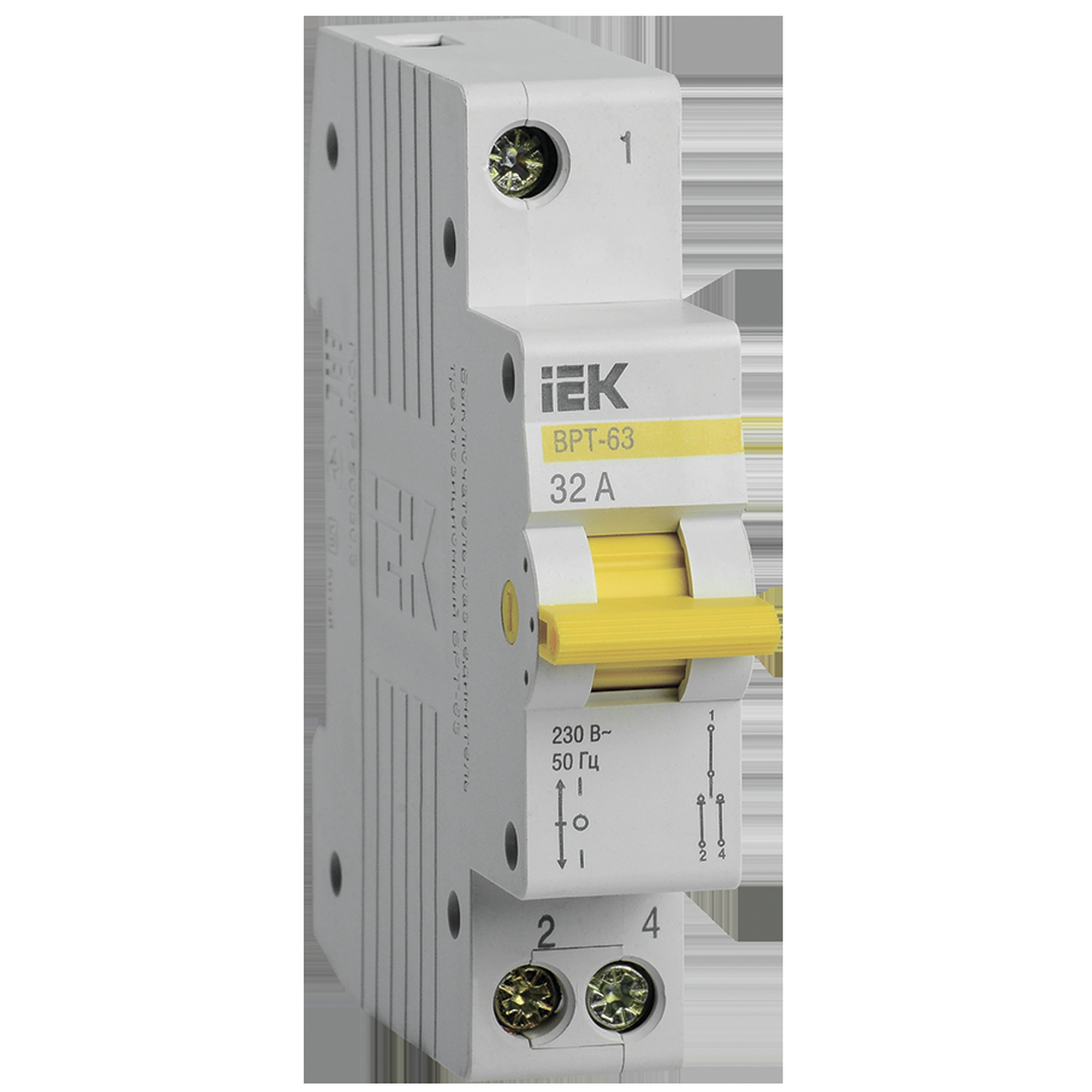 Выключатель-разъединитель трехпозиционный IEK ВРТ-63, 1P, 32А, 220В, IP20, 50Гц
