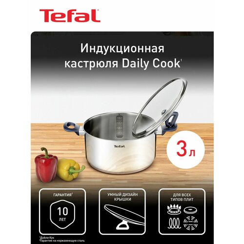 фото Кастрюля tefal daily cook g7124414, 3 л, диаметр 20 см