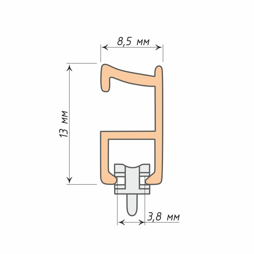 Профильный карниз для штор Тюль Черный 110 см — фото 1