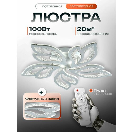 фото Люстра потолочная светодиодная с пультом на кухню, в спальню wedo light