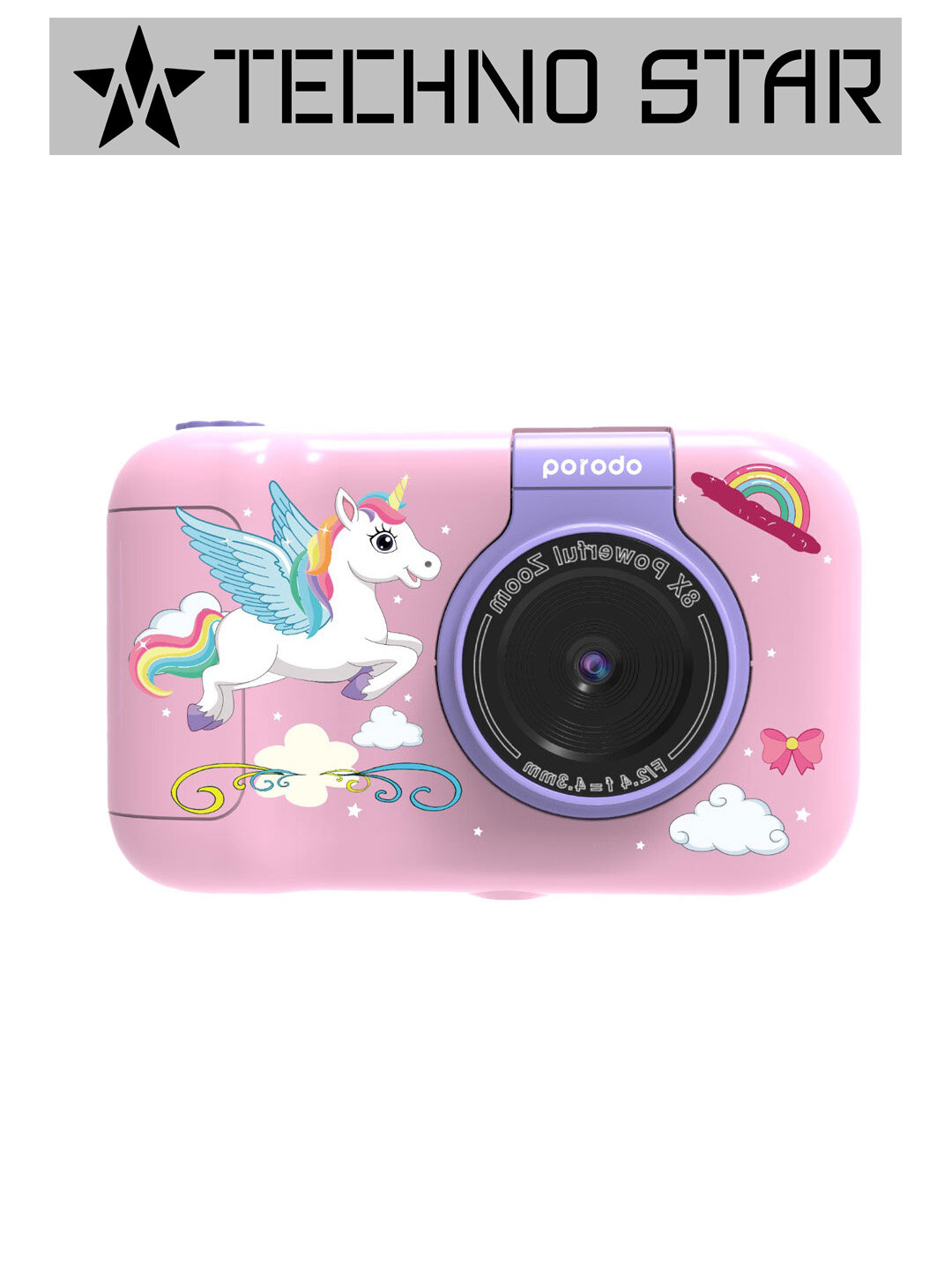 Детская поворотная камера Porodo Kids Flip со штативом, 1080p, 48 Megapixel, 1000 мАч