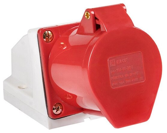 PROxima ps-114-16-380 Розетка стационарная наружная 114 3Р+РЕ 16А (380В, IP44) EKF - фото №1
