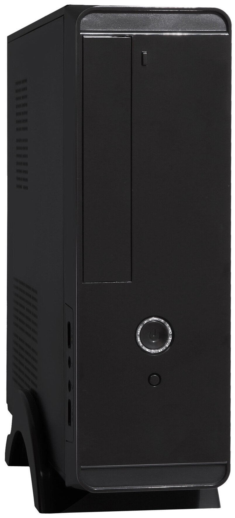 Exegate Ex268694rus  MiniITX Exegate MI-208 Black, miniITX/mATX, M350, 80mm, 2*USB, Audio .