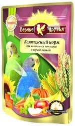 Корм верные друзья д/средних попугаев в период линьки 500гр 1/10